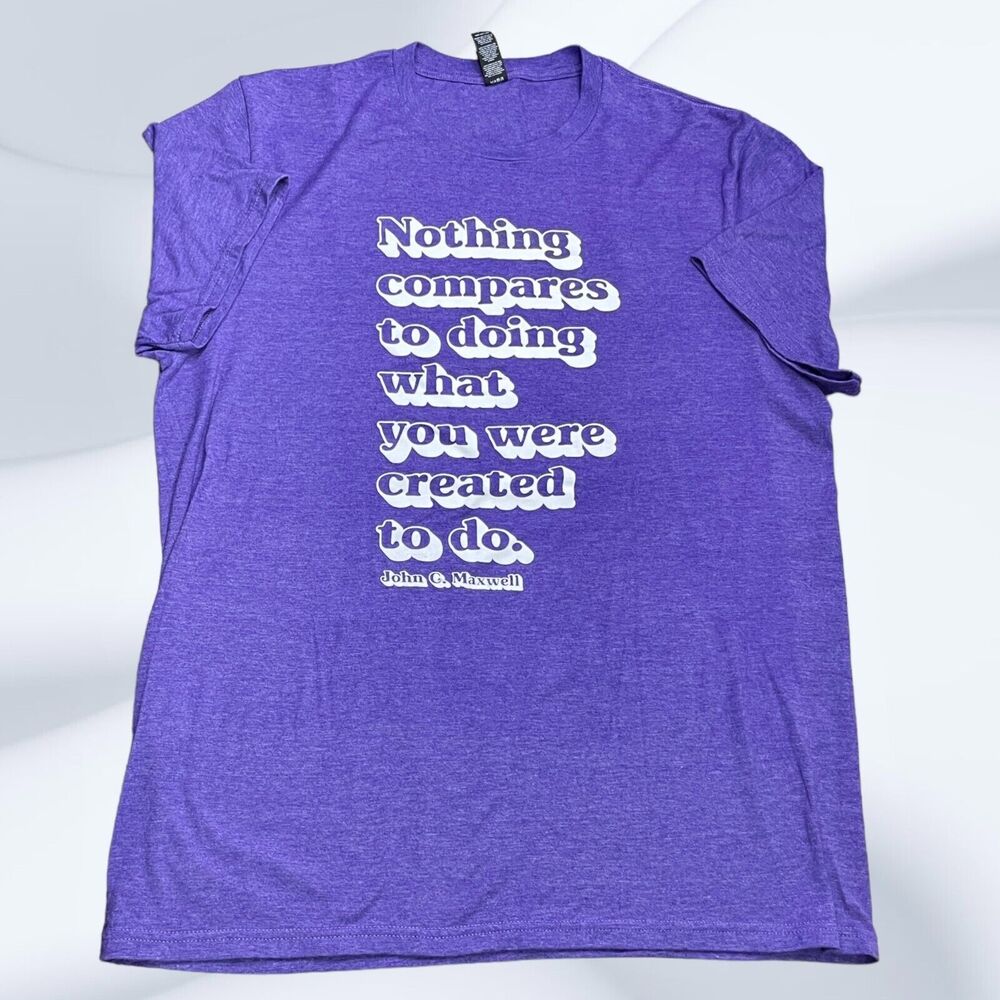 Inspirational Quote T-Shirt John C. Maxwell Purple Graphic Tee Womens‎ XL